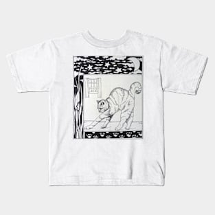 If Aubrey Beardsley had a cat.... Kids T-Shirt